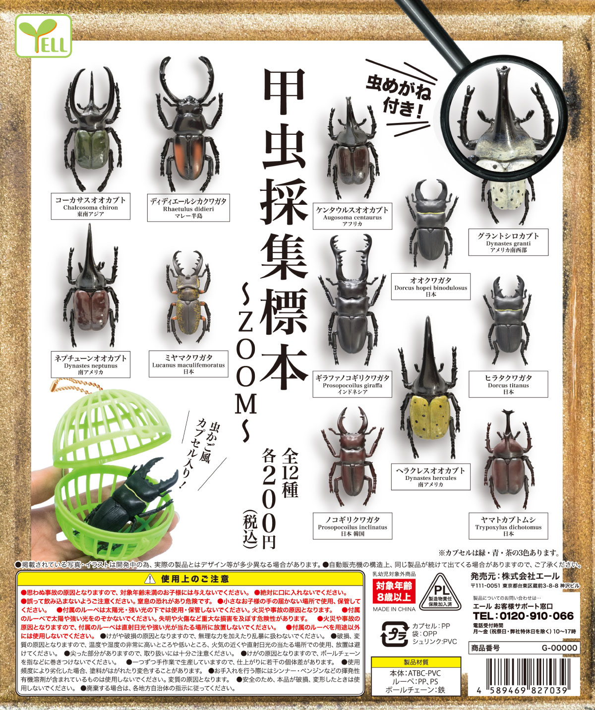 现货日本Yell扭蛋 昆虫模型摆件 仿真独角仙玩具 甲虫采集标本