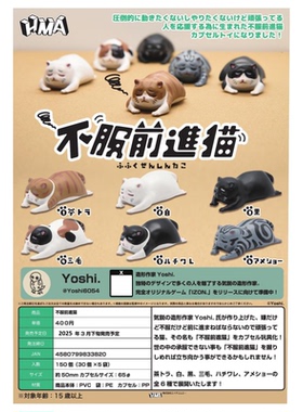 虾壳社 现货日本HMA扭蛋 匍匐前进的猫咪 三花猫 Yoshi作者 原创