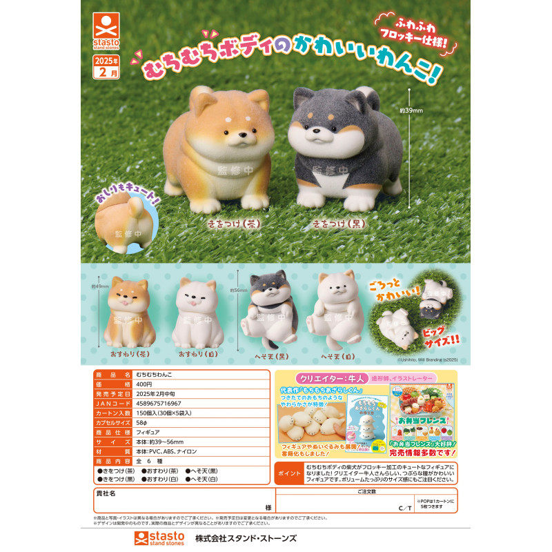 虾壳社 现货日本STASTO扭蛋 小柴犬植绒摆件 可爱 治愈 动物 玩具