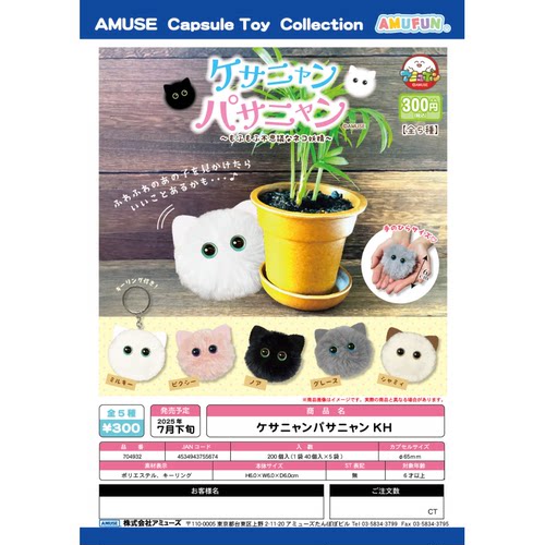 虾壳社 现货日本AMUSE扭蛋 猫咪毛绒挂件 不可思议的妖精 大眼睛