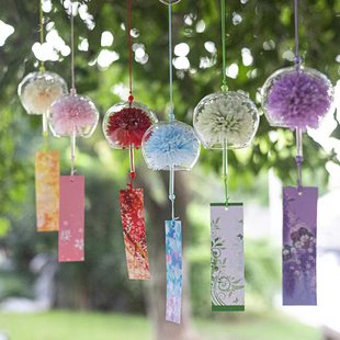 江户花卉日式 日本樱花玻璃风铃挂饰户外手工夏日幼儿园DIY礼物