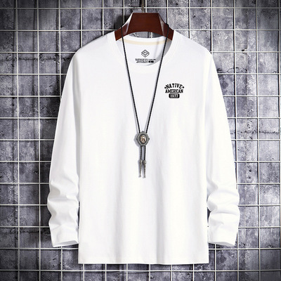 1977男士纯棉宽松长袖t恤