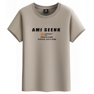 新款 t恤情侣装 圆领宽松潮百搭打底衫 纯棉短袖 AMI字母 男士 2025夏季