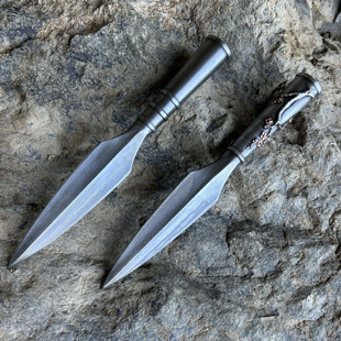 一体中号百炼钢梅花枪芦叶枪暴雨梨花枪龙胆亮银枪头红缨枪未开刃