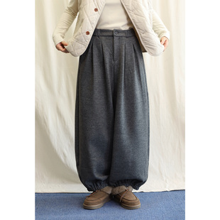 12.12日系束脚加绒灯笼裤