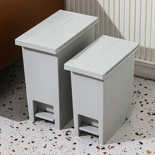 脚踩缓降大号垃圾桶厨房客厅卧室办公室长方形夹缝脚踏式带盖子纸