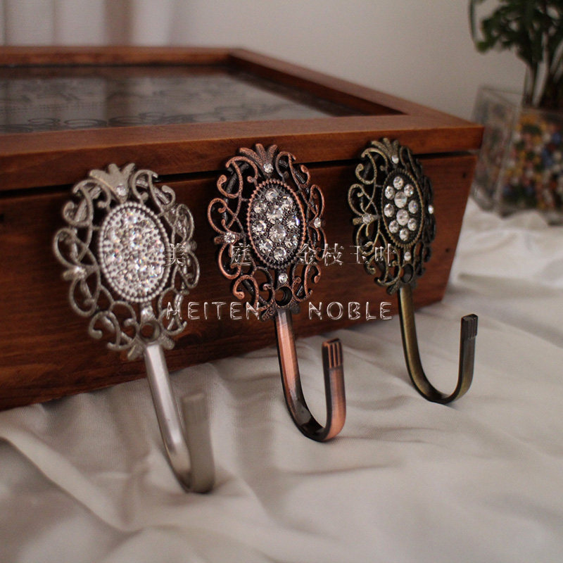 新品现代银色钻石系列现古铜色代简约时尚窗帘扣金属墙钩衣钩热销