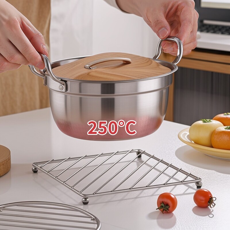 圆形不锈钢厨房台面家用防烫加厚