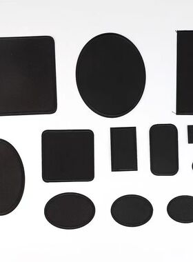 时尚长方形纯黑色椭圆形布贴补丁大小号衣服修补破洞装饰熨烫贴花