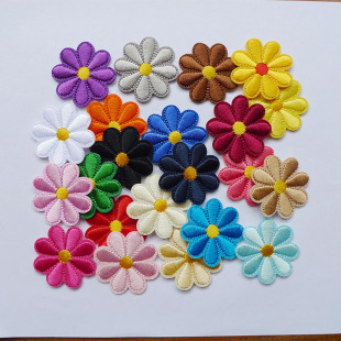 5个小号太阳花布贴花朵刺绣补丁贴衣服T恤裤 饰修补破洞贴 子桌布装