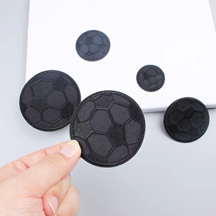 黑色足球自粘布贴儿童羽绒服棉服裤 子运动服破洞补丁贴校服刺绣贴