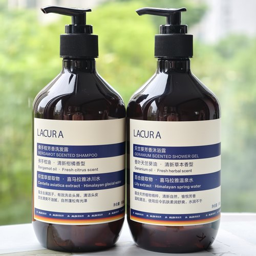 ALDI奥乐齐天竺葵沐浴露佛手柑洗发露500g持久留香洗发水超市代购