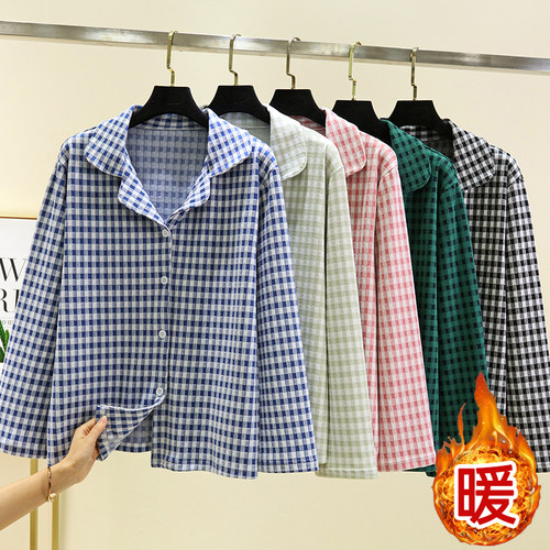 冬季新款德绒翻领睡衣上装