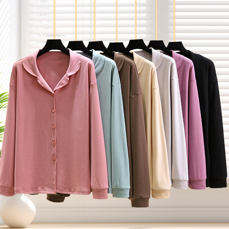 德绒翻领睡衣上装女冬季加绒磨毛长袖上衣纯色大码加厚防寒家居服,女士内衣/男士内衣/家居服,睡衣上装,淘宝优惠券,粉丝福利购,淘宝优惠卷