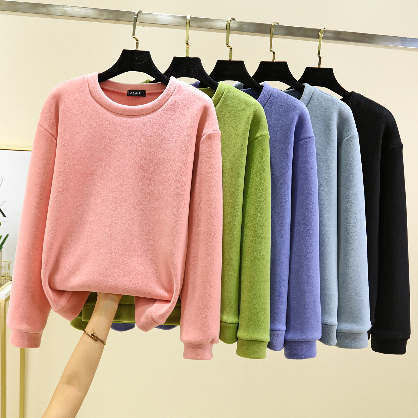 双面奥粒绒卫衣保暖长袖t恤