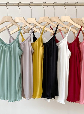 莫代尔宽松百搭小吊带女夏外穿休闲背心薄款大码无袖睡衣内搭T恤