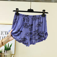 Loose modal flanged shorts for women in summer, large-sized thin pajama pants, high-waisted casual pants, printed home pants thumbnail 4