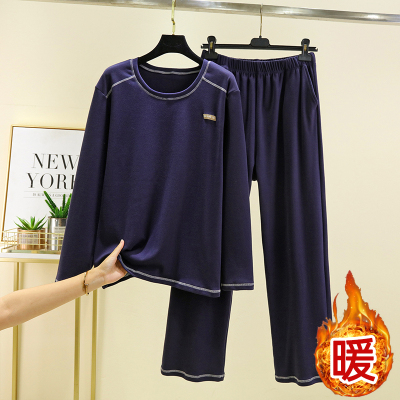 男士德绒圆领家居服套装