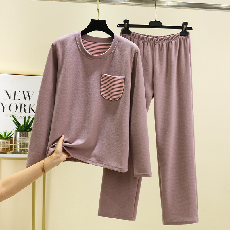 德绒大码睡衣套装加绒长袖长裤