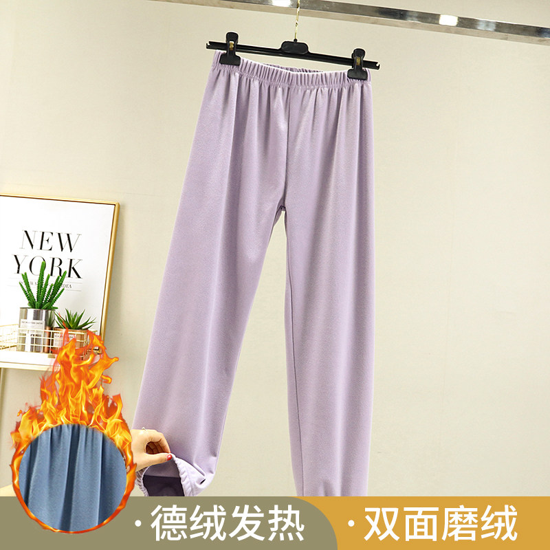 双面德绒睡裤女冬加厚暖暖裤宽松发热家居裤外穿加绒休闲束脚长裤,女装/女士精品,休闲裤,淘宝优惠券,粉丝福利购,淘宝优惠卷
