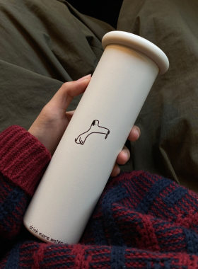 自制小众创意 可爱修狗蘑菇盖随手杯 316不锈钢保温杯直身杯300ml