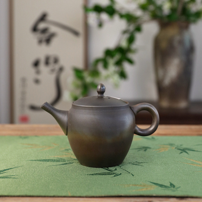 常滑烧日式朱泥火窑变后手壶
