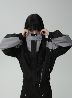 4Amor Project｜运动拼接休闲夹克外套上衣立领设计感