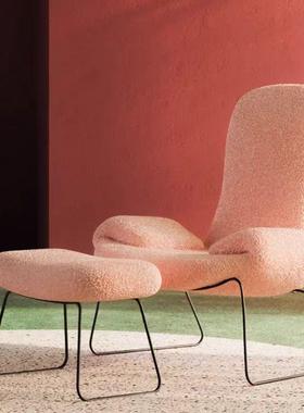 意大利Driade COCKY简约雪橇腿可折叠扶手椅五星脚旋转底座沙发椅