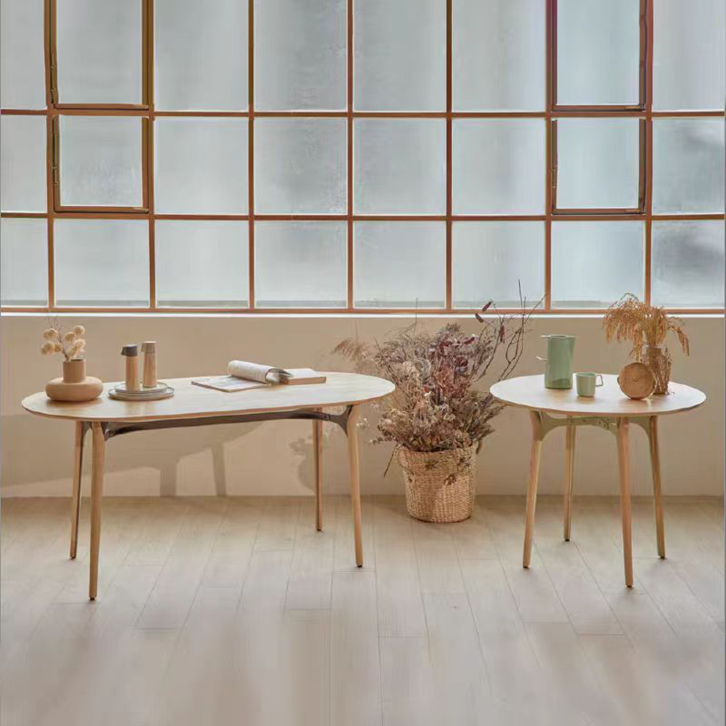 camino现代简约实木圆形餐桌边几