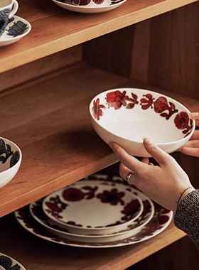 瑞典Gustafsberg复古花卉陶瓷咖啡杯家用高颜值新婚礼物碗碟套装