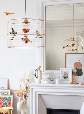 法国Mathieu Challieres手工铁艺镀铜鸟舍吊灯客厅鸟窝鸟笼装饰灯