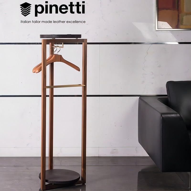 意大利PINETTI Achille欧式创意简约胡桃木衣帽架试衣挂镜挂衣架