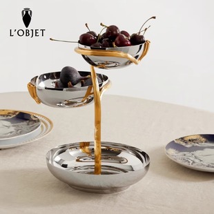 Leaves树叶24K镀金竹节餐具调味碗盘香槟桶 OBJET 欧洲进口Deco