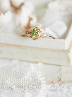 高级戒指复古紫水晶橄榄石复古女