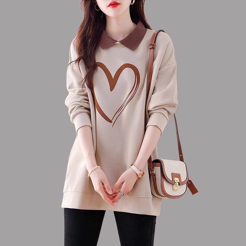 加厚加绒卫衣女士秋冬2025新款爆款宽松减龄中长款遮屁股打底上衣