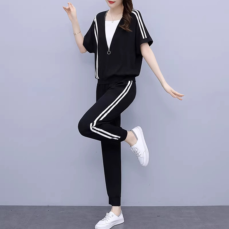 夏季小个子两件套2026年新款时尚套装气质洋气运动休闲显瘦女士装