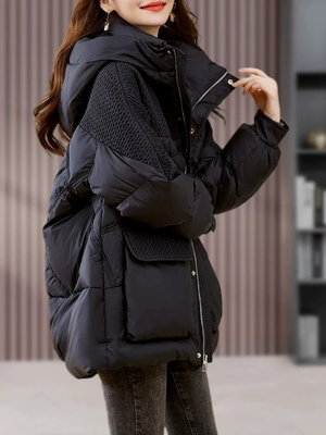 高端连帽羽绒服女2025冬季新款时尚小个子加厚宽松显瘦白鸭绒外套