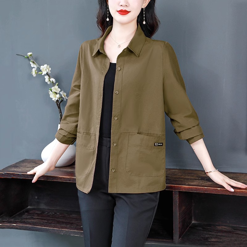 时尚短款衬衫外套女春秋季2025新款韩版长袖开衫女士秋装夹克上衣