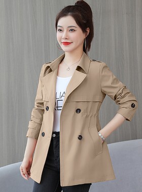 卡其风衣女式短外套2025春季新款韩式高端洋式减龄时尚上衣