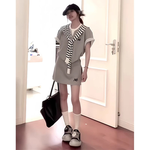 短裙两件套 短袖 日本offcat休闲运动套装 女夏学生宽松显瘦韩版