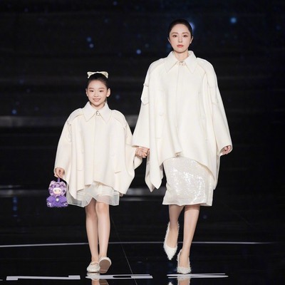 日本OFFCAT董璇小酒窝同款斗篷披肩女秋冬羊毛外套双面羊绒大衣