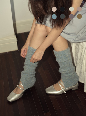自制芭蕾风羊毛混纺圈圈针织开叉堆堆袜套女秋冬千禧搭配针织腿套