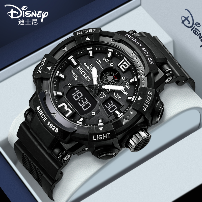 迪士尼电子手表男款学生运动防水