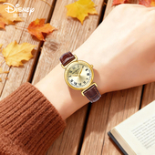 女生复古小棕表女式 迪士尼女士手表女款 轻奢小众高级感正品 石英表