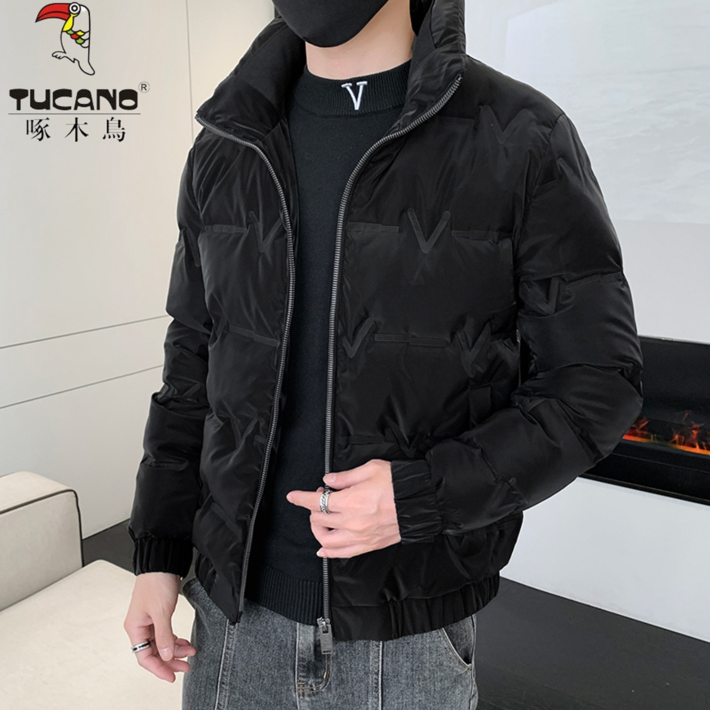 啄木鸟2025新款男士羽绒服