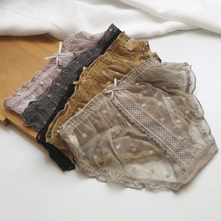 外贸内裤女原单日单出口日本内裤女中腰复古波点少女士三角裤