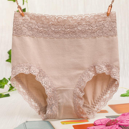 高档纯棉高腰蕾丝女士全棉内裤