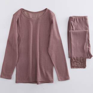 修身 日单出口日本单件女士秋裤 毛裤 保暖内衣棉质线裤 打底圆领 薄款