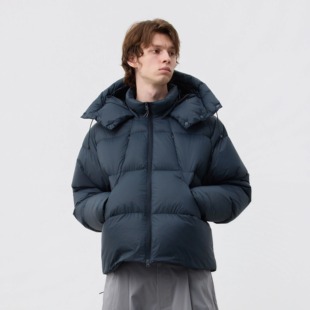 OCTOBEELAB【一件过冬】轻盈蓬松连帽90白鸭绒防雨立领羽绒服外套