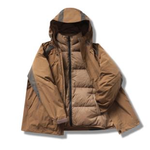 OCTOBEE LAB【鹅绒三合一】冬季户外加厚保暖防寒连帽羽绒服外套